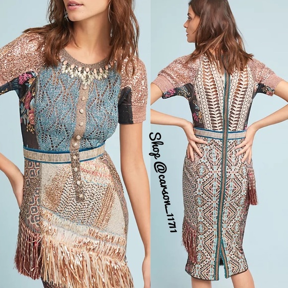 🦄NWT Anthropologie Byron Lars Beachcomber Dress 0 - Picture 3 of 10